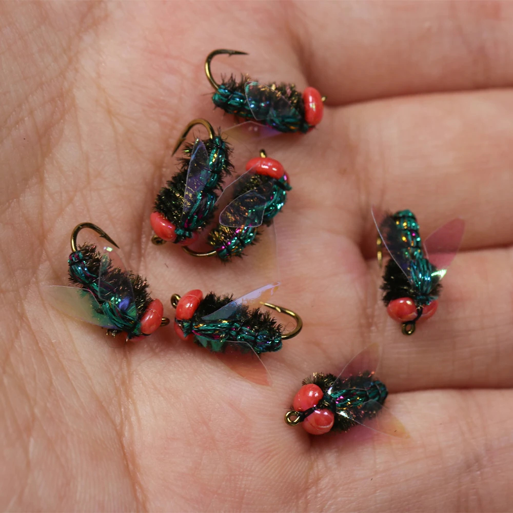 ICERIO, 4 Uds., pesca con mosca, moscas secas terrestres, botella, mosca, botella, abeja, mosca, casa, mosca, trucha, pesca, mosca, señuelo, cebos - imagen 5