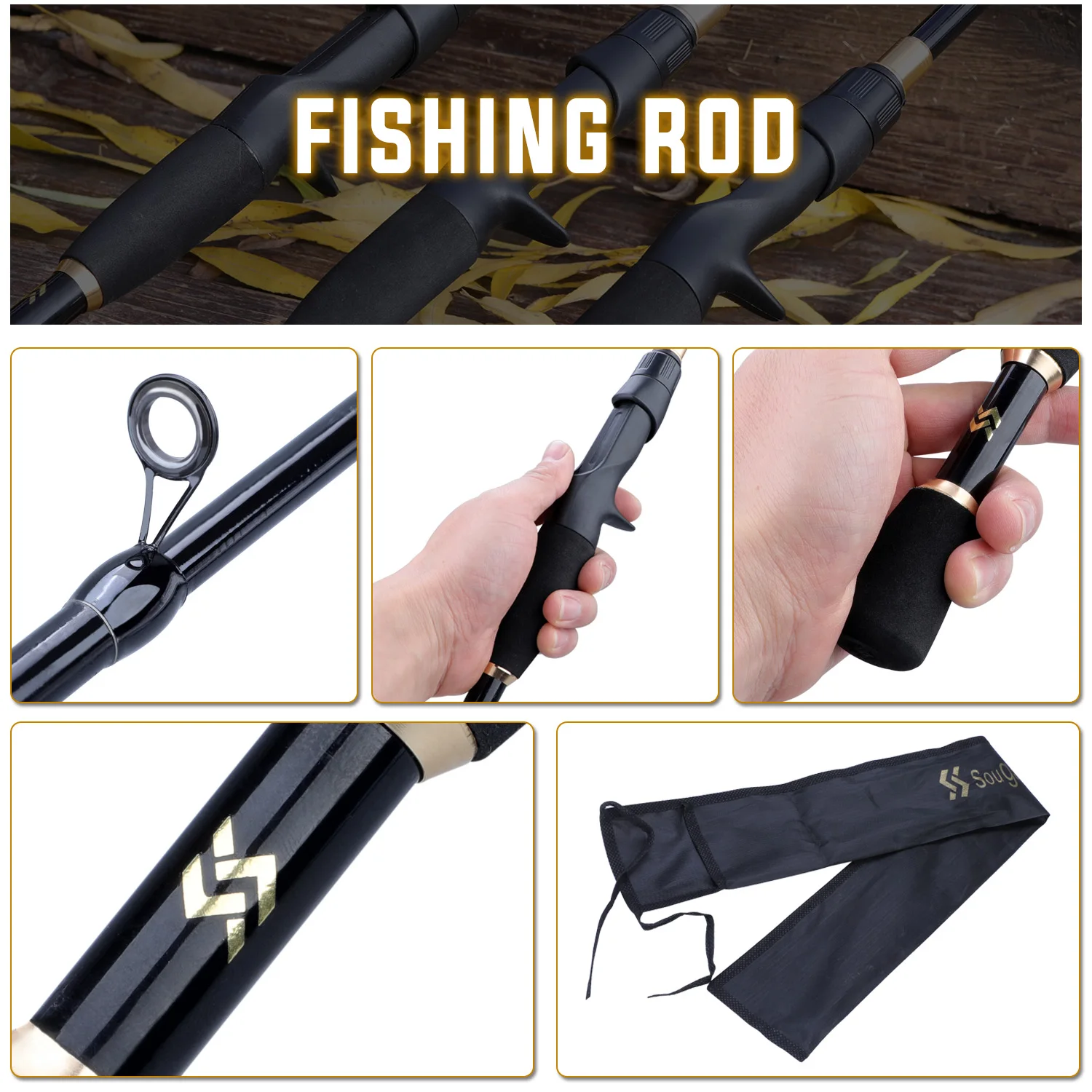 Sougayilang 1,8-2,4 m cañas De pescar telescópicas peso ultraligero Spinning Casting caña De carbono accesorios De Pesca Caña De Pescar - imagen 5