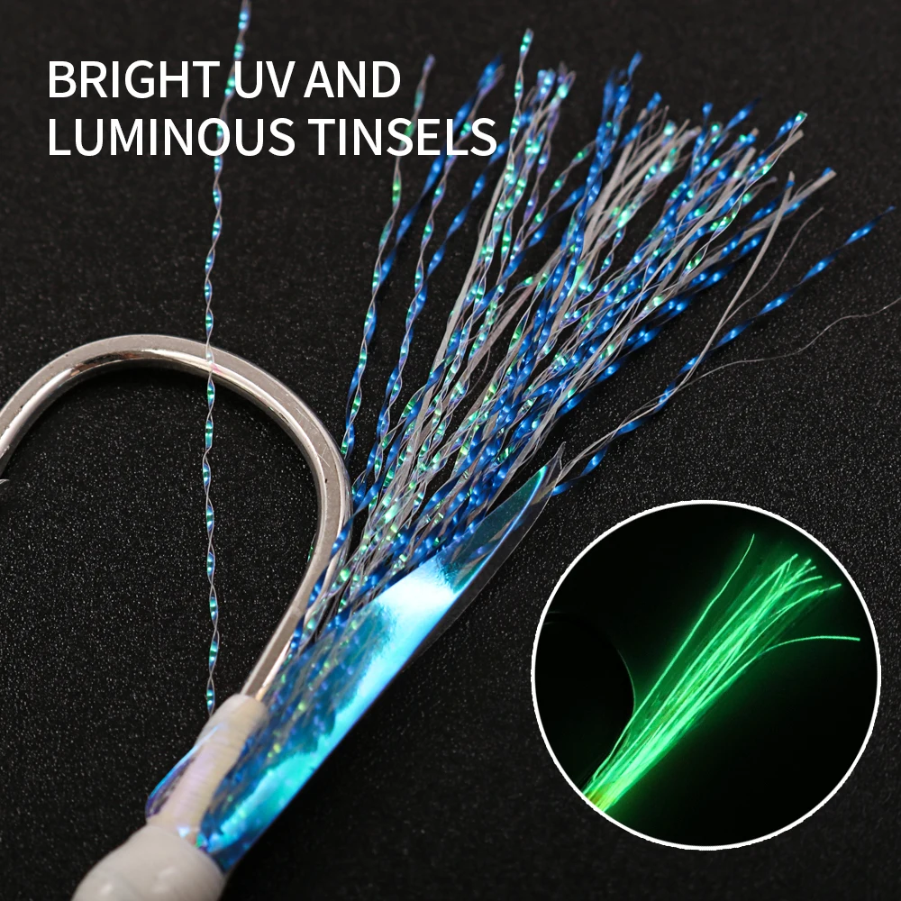 JIGGING PRO 1/0 2/0 3/0 4/0 anzuelos de asistencia de Jigging gancho único para señuelo de plantilla de Metal pesca en agua salada - imagen 5