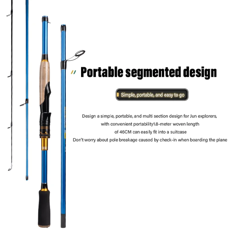 Señuelo DEUKIO de viaje, fundición giratoria, 1,8 m/2,1 m, 4/5 secciones, caña de pescar, peso del señuelo, 4-25g ML, acción para pesca de carpa y lubina - imagen 4