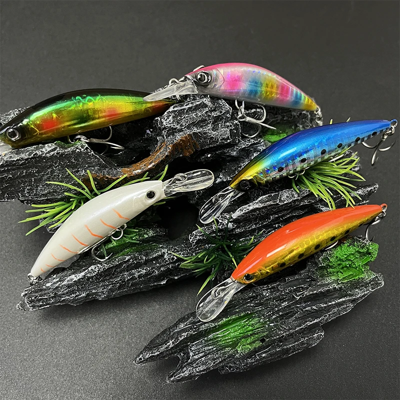 Señuelo de pesca de fundición larga, Wobbler rodante que se hunde, pececillo pesado, 70mm, 15g, agua salada, lubina, cebo Artificial, aparejos de pesca - imagen 4