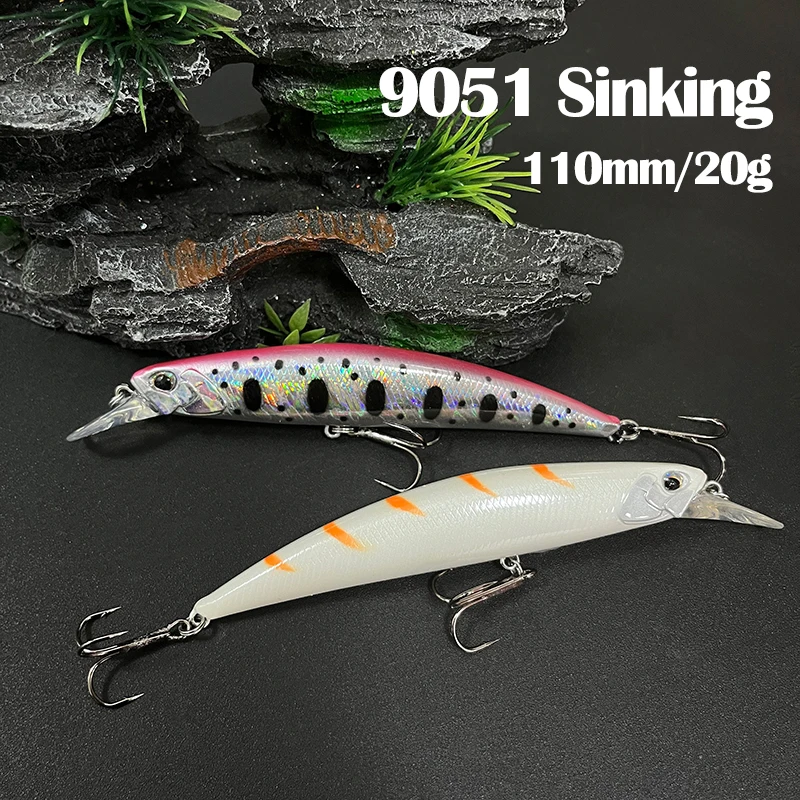 RYUKI 110S Señuelo Minnow Hundimiento Rápido para Lubina