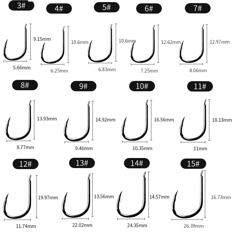 Anzuelos con púas de acero carbono altos planos para carpa jigging