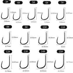 Anzuelos con púas de acero carbono altos planos para carpa jigging