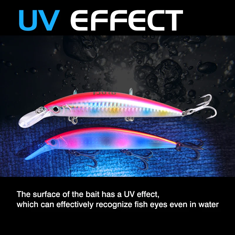 FJORD 110mm 37g pececillo de hundimiento pesado efecto UV de fundición larga láser cebo Artificial duro señuelo de pesca profesional de agua de mar