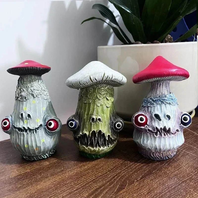 Figura resina calavera monstruo hongo - Decoración hogar y oficina - imagen 4