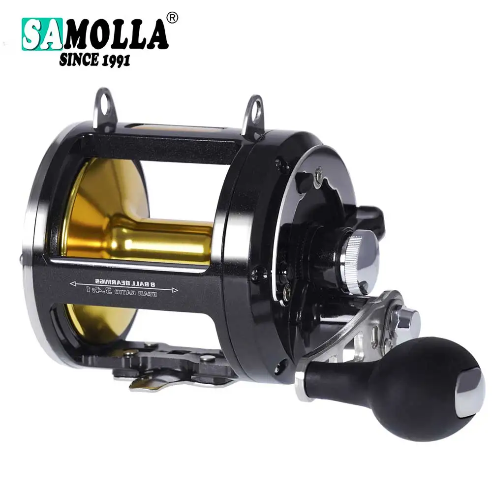Carrete de tambor trolling aluminio 30KG – Agua salada para barco