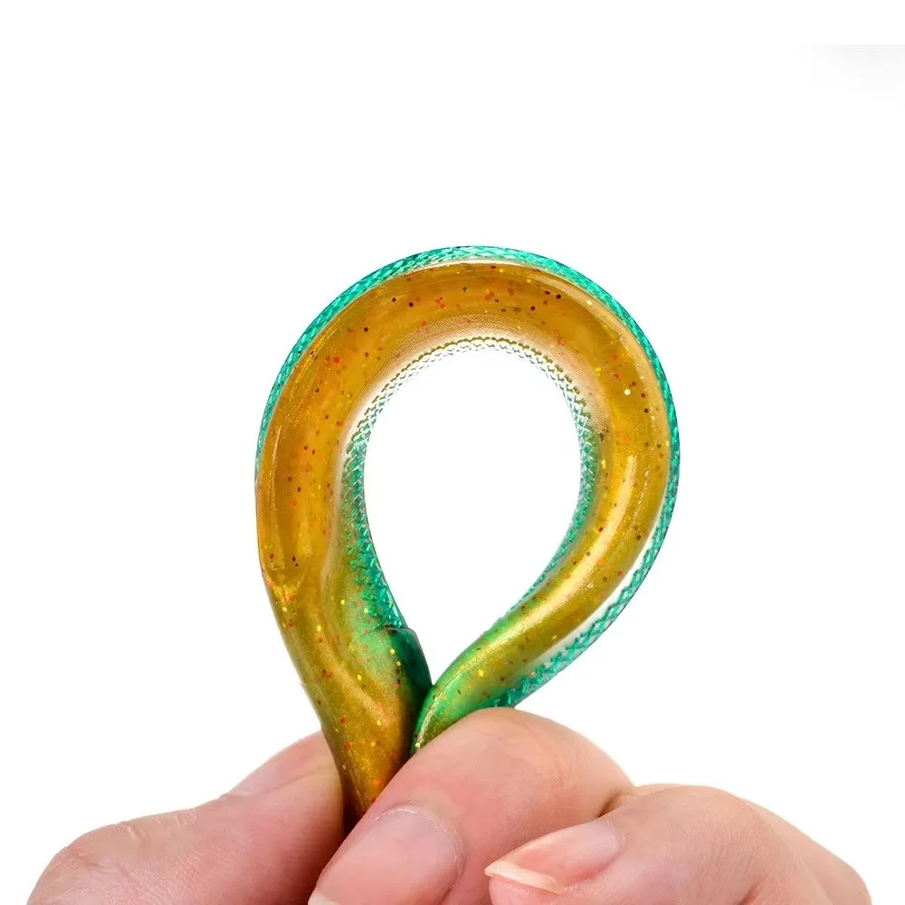 NGB-cebo de silicona con olor, 9/12/16cm, señuelo de pesca suave, 4-5 Uds., Wobblers artificiales de gusano, cola en T, Jigging, cebo de pesca, Lucio - imagen 3