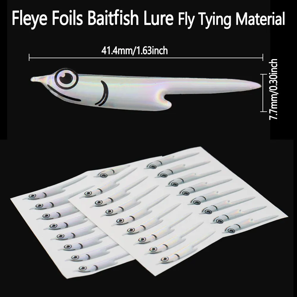 16/32 Uds. De láminas flexibles precortadas, señuelo de pez cebo, Material de atado de moscas, máscara de pez Artificial plateada, pegatina, Streamer, Señuelos de pesca de mar - imagen 2