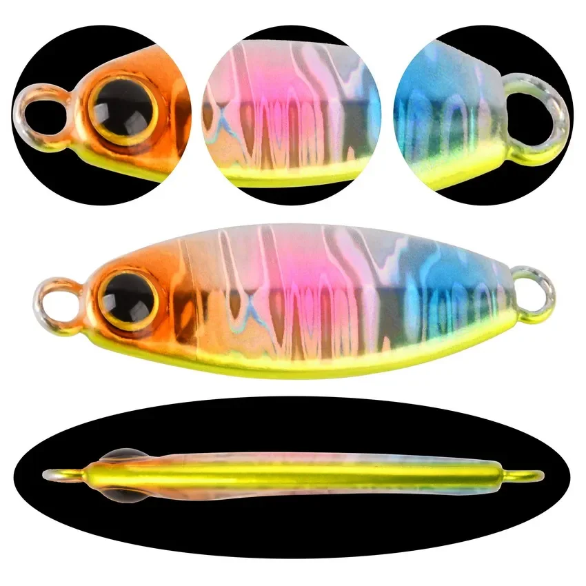 Señuelo de pesca de plantilla de Metal, cebo duro de pesca de lubina, aparejos de trucha, Jigging, señuelos de agua salada, 5 piezas, peso 10g, 4,5 cm - imagen 4