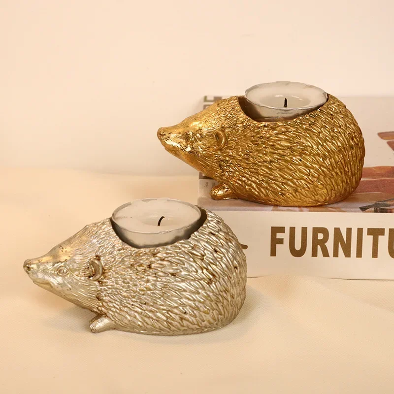 Portavelas Vintage de erizo para el hogar, decoración, bandeja de velas de resina para aromaterapia, decoración creativa para el hogar - imagen 2