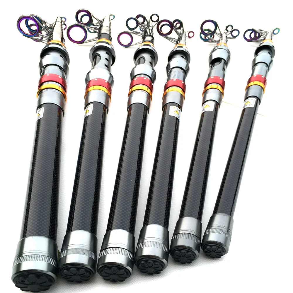 Caña de pescar giratoria telescópica de fibra de carbono, asiento de carrete metálico de acción rápida, para carpa dura, 1,8 M, 2,1 M, 2,4 M, 2,7 M, 3,0 M, 3,6 M - imagen 4