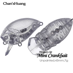 Chan'sHuang Crankbait labio hexagonal flotante sin pintar