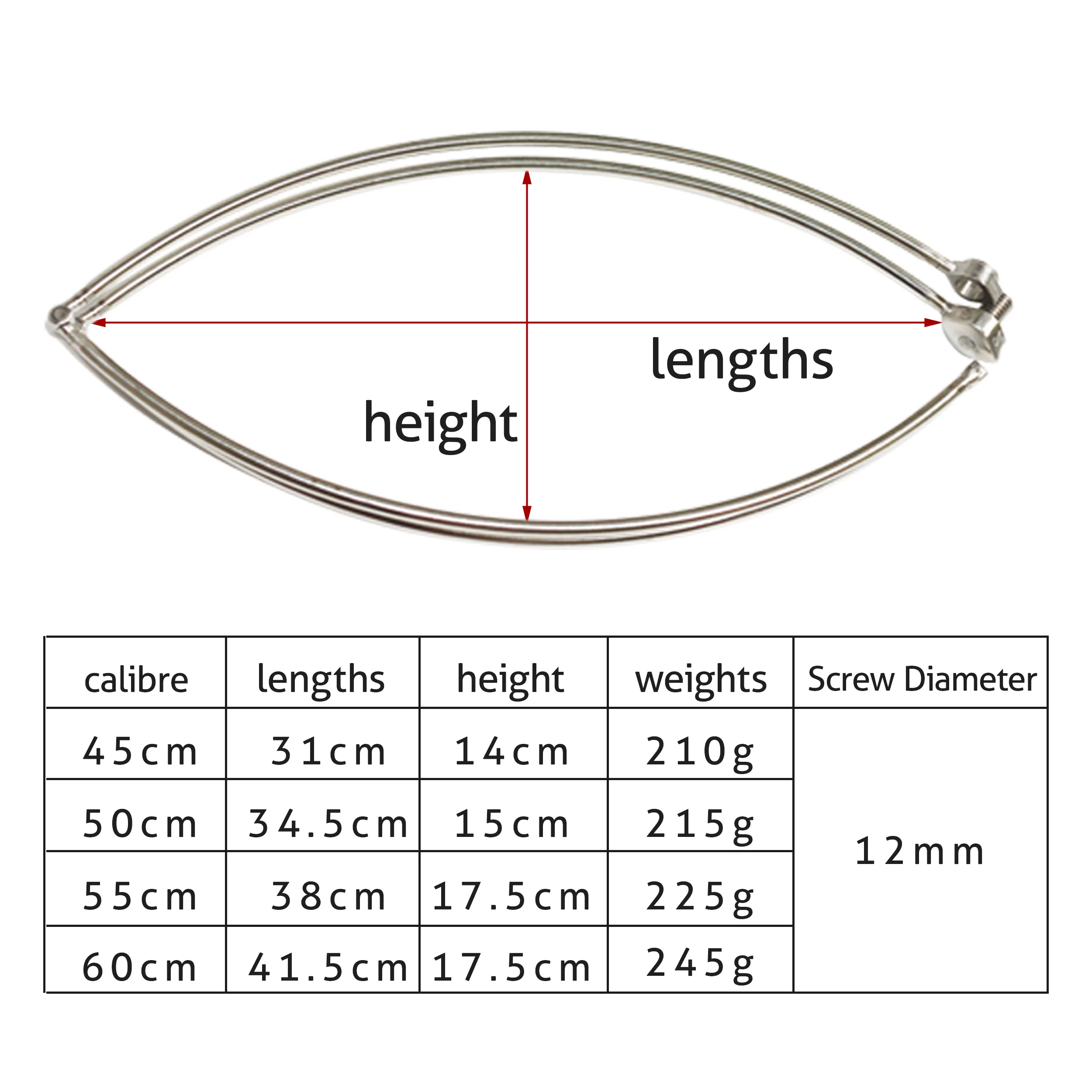 ZYZ Marco de red de mano para pesca en roca marina, 45/50/55/60cm, diámetro de tornillo plegable, cabezales de malla de acero inoxidable de 1/2 pulgada - imagen 4