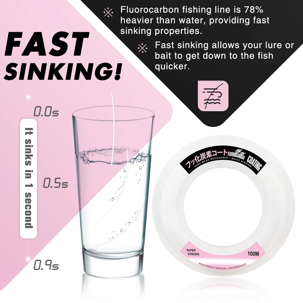 ZUKIBO 100% Japón línea de pesca con revestimiento de fluorocarbono líder de fluorocarbono línea de pesca monofilamento de nailon alta resistencia a la abrasión - imagen 4