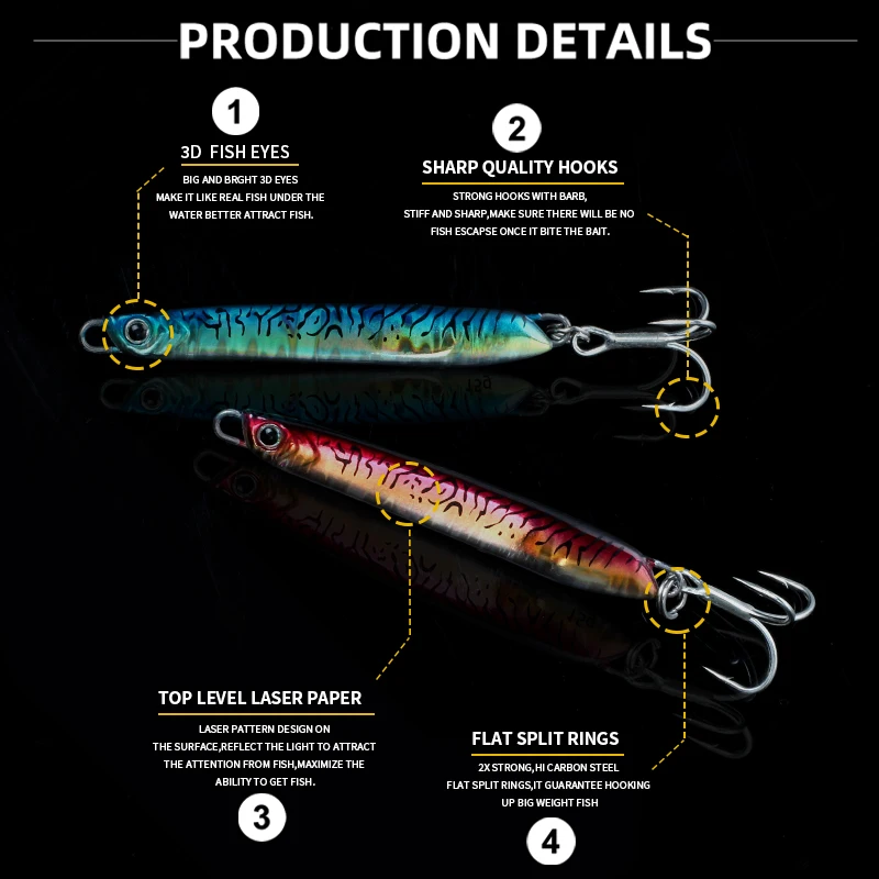 Señuelo de pesca con plantilla de Metal, trabajo mágico, brillo lento, 15g, 20g, 30g, señuelo de pesca de mar, placa de hierro, cebo duro, aparejos para Lucio - imagen 3