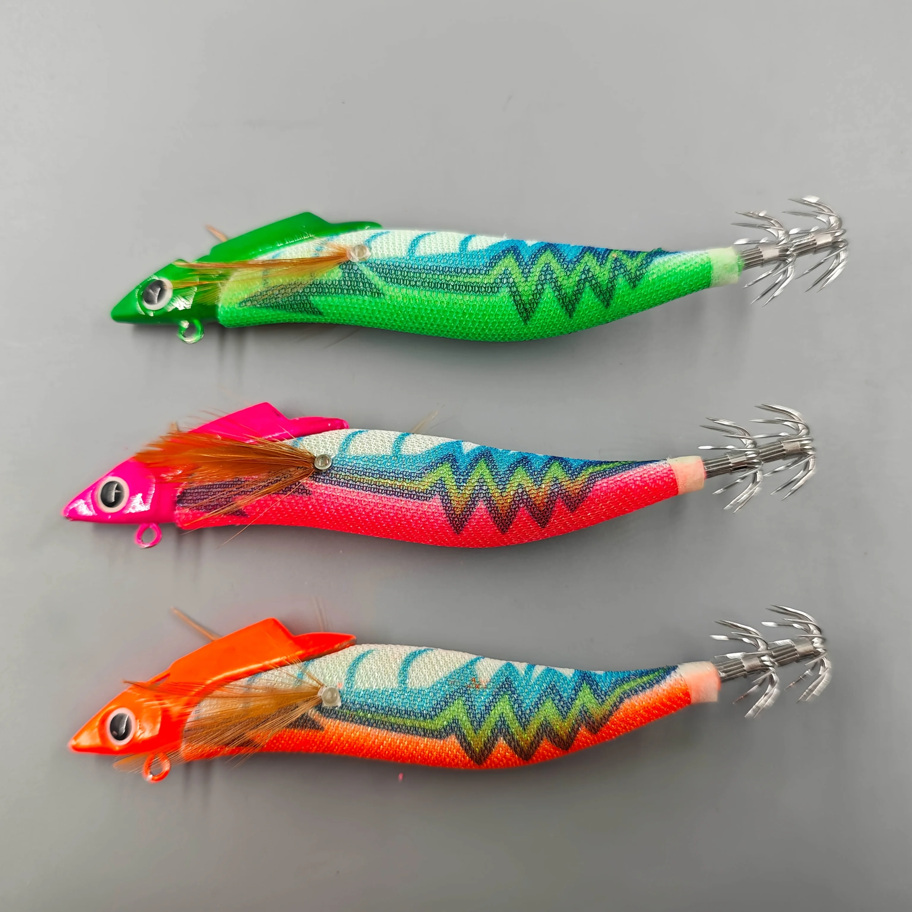 Anzuelo luminoso de madera para camarones y calamar, cebo fluorescente con tinta para peces, cabeza de plomo, calamar, equipo de pesca luminoso fuerte, liquidación, 1 ud. - imagen 4