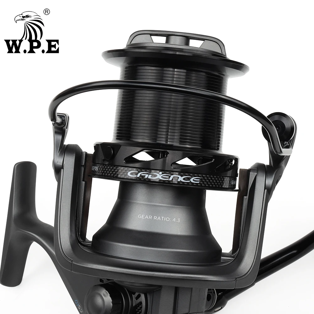 W.P.E-carrete de Pesca de carpa giratorio 8000, 7 + 1 rodamientos de bolas, relación de engranaje 4,3: 1, carrete de línea de Metal completo, aparejos de Pesca de carpa - imagen 2
