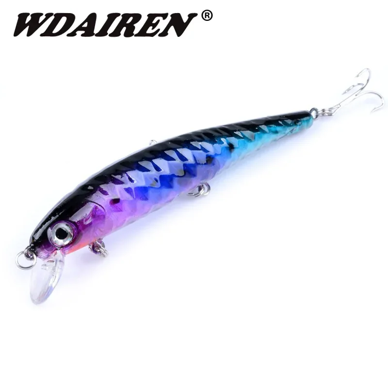 Señuelo de Pesca Minnow, 12cm, 14g, Wobblers flotantes, láser Artificial, cebo de plástico duro, Crankbait, aparejos de Pesca para lubina, 1 ud.