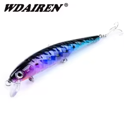Señuelo de Pesca Minnow, 12cm, 14g, Wobblers flotantes, láser Artificial, cebo de plástico duro, Crankbait, aparejos de Pesca para lubina, 1 ud.