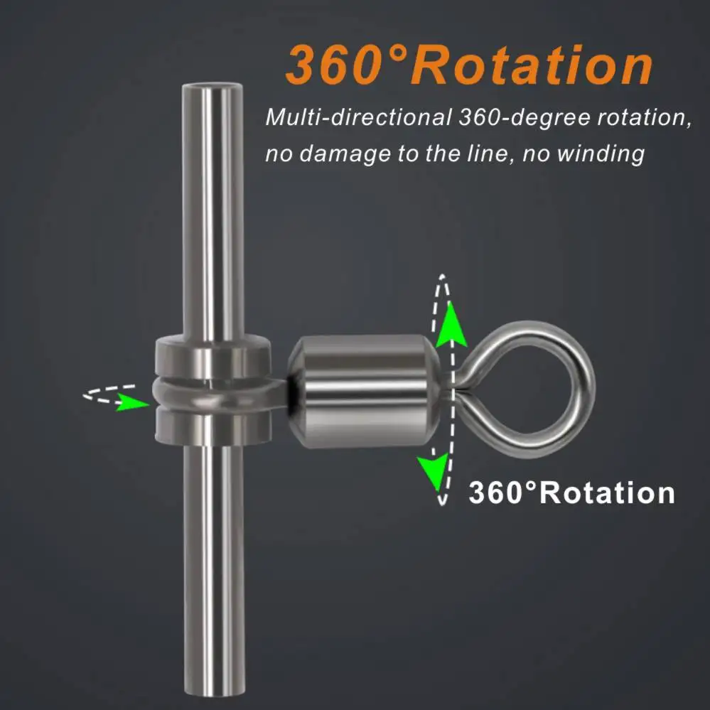 Balanzze-anzuelos de pesca giratorios de acero inoxidable, Conector de 3 vías, 50 piezas - imagen 5