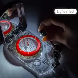 Brújula náutica ligera impermeable con declinación ajustable y LED