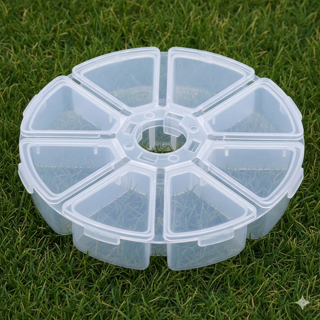 Caja de aparejos de pesca portátil con 8 compartimentos, estuche de almacenamiento con gancho, organizador de accesorios de pesca con mosca pequeño, resistente al agua, 1 ud.