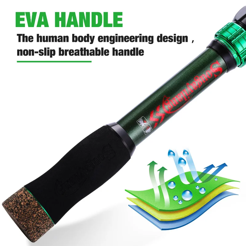 Sougayilang-caña de pescar telescópica de fibra de carbono, asiento de carrete mecanizado CNC, poste de viaje para trucha lubina, portátil, 24 toneladas - imagen 4