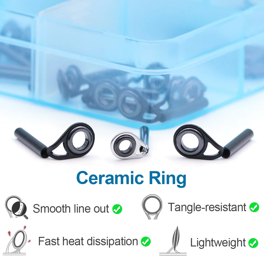 FishTrip Kit de reparación de punta de caña de pescar, punta de anillo central súper pequeña, Superior MKT para caña fina, caña rocosa, caña de mosca de agua dulce y salada - imagen 4