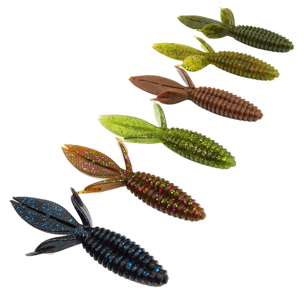 ESFISHING-señuelo de Pesca de lubina, cebo Artificial de plástico suave, trucha, Lucio, camarón, olor a sales, 10cm, 9g, 6 piezas - imagen 2