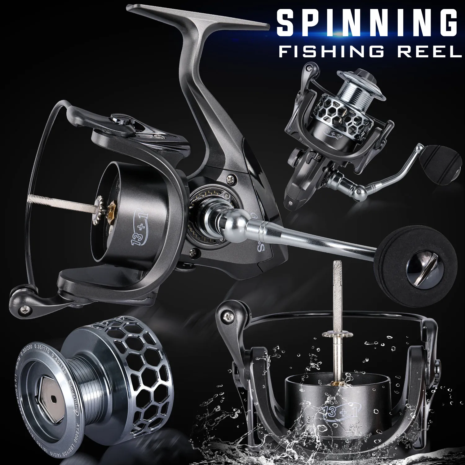 Sougayilang Carrete Spinning – Freno 28 lb, Anticorrosión - imagen 5