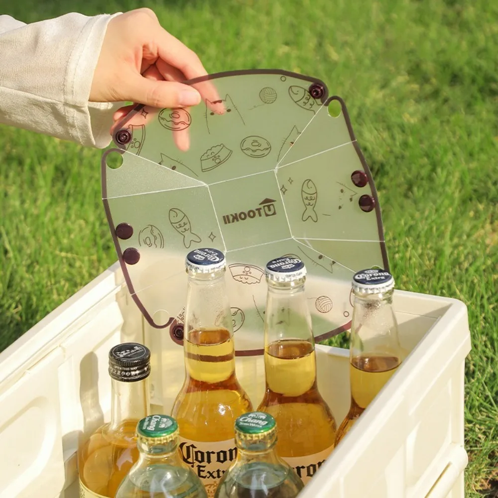 Vajilla plegable para acampar, vajilla de viaje ligera de PP, fácil de limpiar, vajilla plegable de gato de dibujos animados, accesorios para exteriores - imagen 5