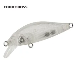 Countbass 10 Uds. Señuelos duros en blanco que se hunden 45mm/1,8 "2,5g/0,09oz, cebos de pesca sin pintar, pececillo, Wobblers, señuelos para peces de agua dulce