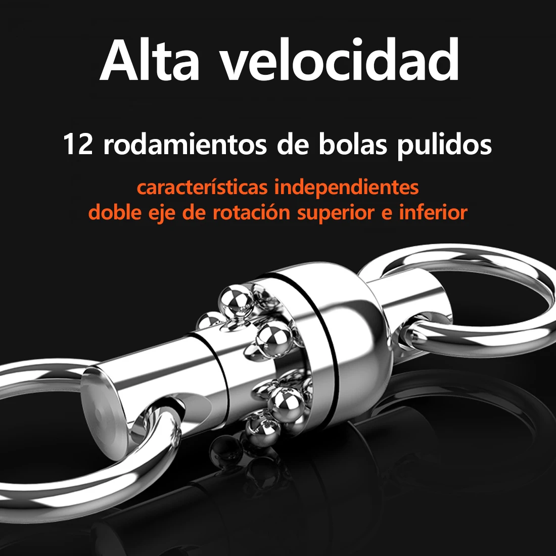 FishTrip-giratorio de pesca de acero inoxidable, doble rodamiento de bolas, resistente, de alta resistencia, diseño de una sola pieza, agua salada y dulce - imagen 4