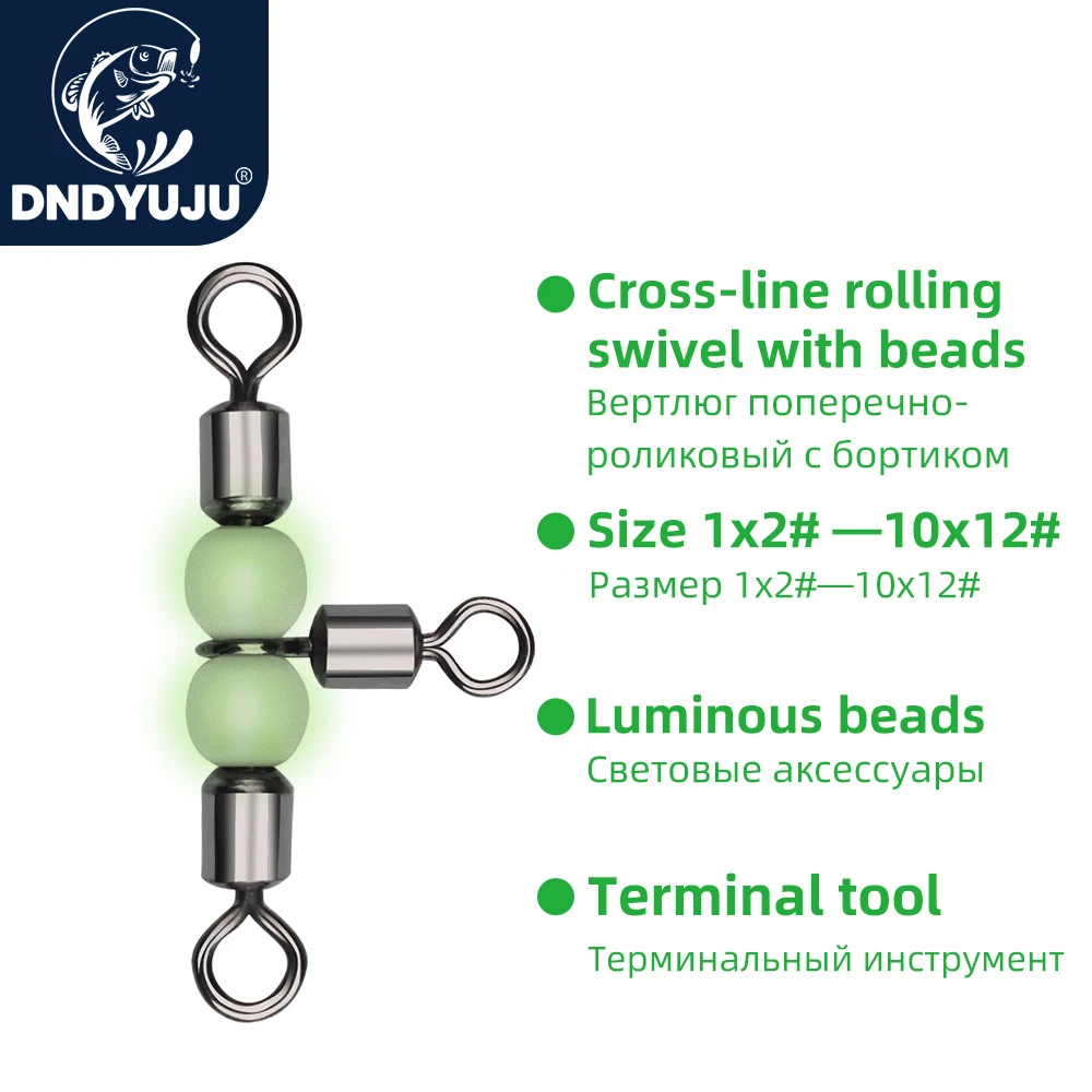 DNDYUJU, 10 Uds., anillo sólido, aparejos de pesca, accesorios, equipo de pesca, conector de rodamiento Triple giratorio, anzuelos - imagen 2