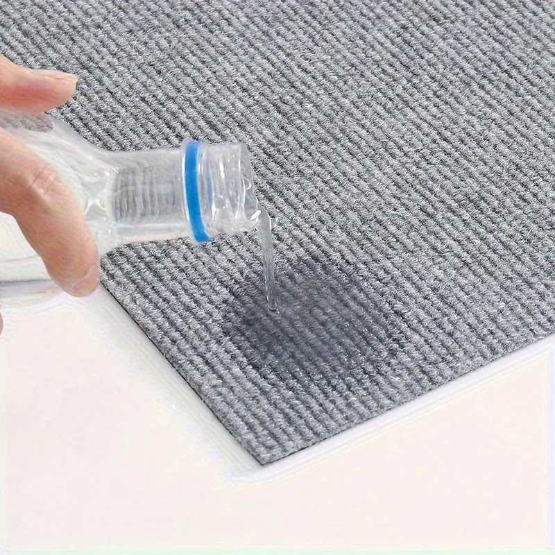 DIY poner juntos alfombra 30x30cm dormitorio Color sólido antideslizante absorbente de agua resistente al desgaste autoadhesivo sala de estar alfombra - imagen 5