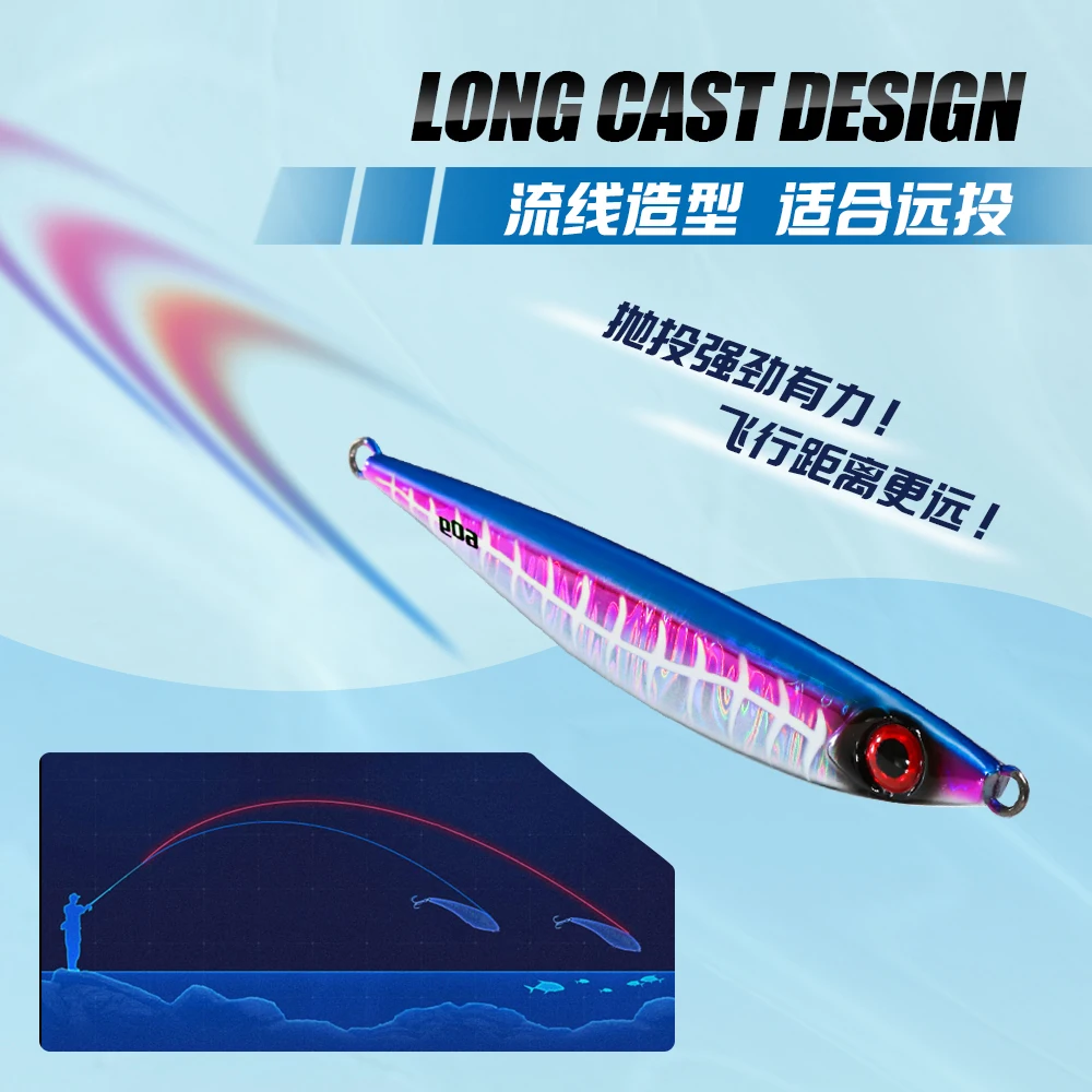 CASTFUN sardina brillo Casting Jig señuelo 40g 60g 80g 100g plantilla lenta agua salada Jigging señuelo de pesca cebo de pesca pesca al aire libre - imagen 3