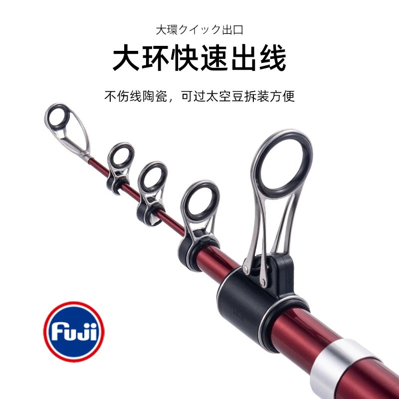 Nuevo MADMOUSE Fuji piezas CAST SURF 420 BX-T caña de pescar telescópica Surfcasting caña de Surf 4,2 M 4 secciones 100-250g - imagen 5