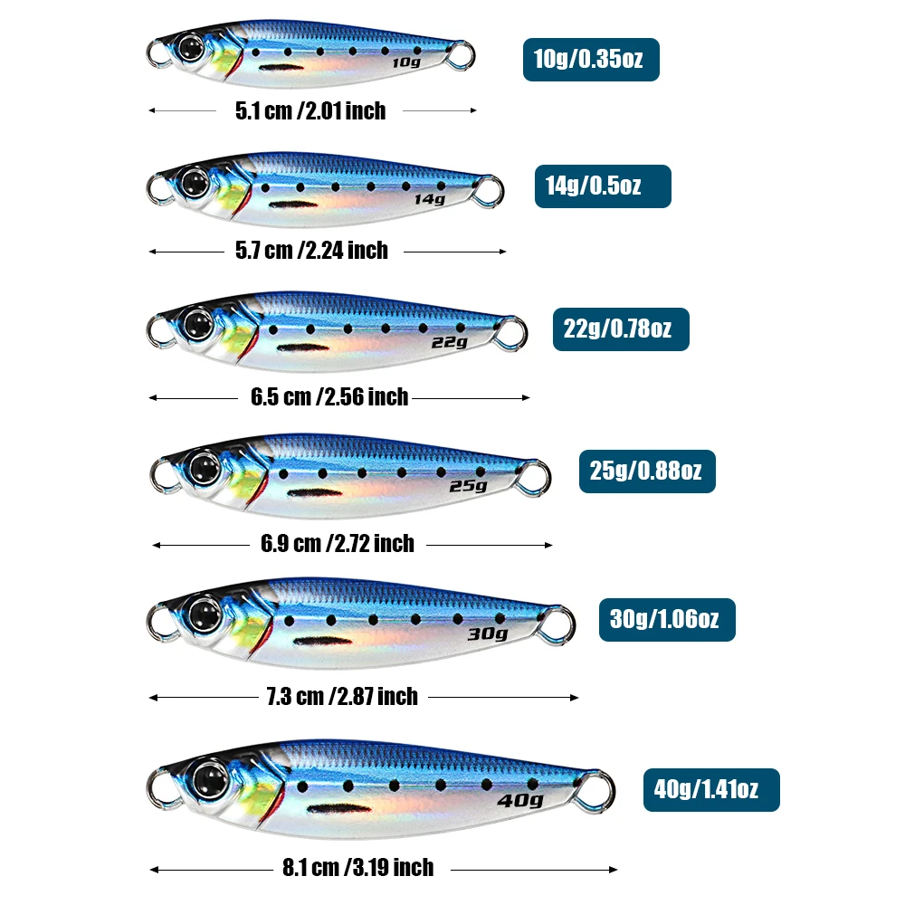 JIGGING PRO Microjigs de Metal para Pesca en Agua Salada desde Orilla - imagen 2