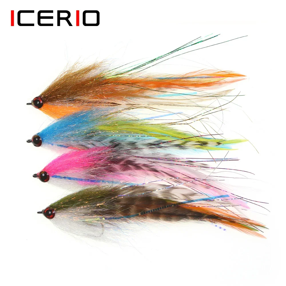 ICERIO Big Streamer Grizzly Hackle – Mosca para lubina y lucio - imagen 2