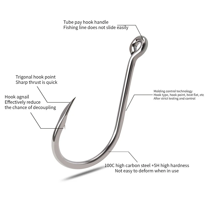 Anzuelos ZYZ Chinu de 4 a 12 unids/bolsa, 13 tamaños, punta de gancho compensada con dientes triangulares afilados, anzuelos CHINU de Color primario con púas - imagen 3