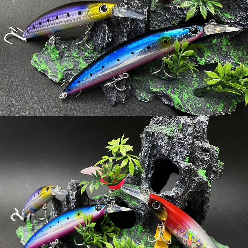 Señuelo de pececillo flotante de 110mm y 20g, cebo Artificial de fundición larga, Wobblers de Pesca para lubina de agua dulce, Swimbait, accesorios de Pesca - imagen 3