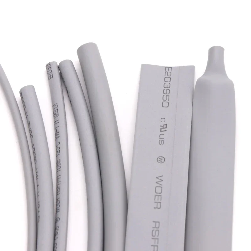 1 metro gris diámetro 1 2 3 4 5 6 7 8 9 10 12 14 16 20 25 30 40 50 mm Tubo termorretráctil 2:1 funda de Cable térmico de poliolefina aislada - imagen 4