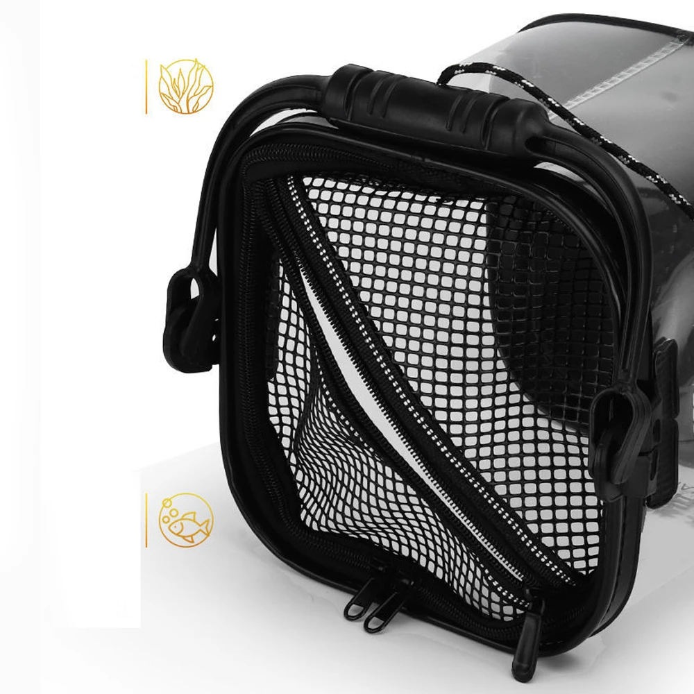 Bolsa de pesca EVA portátil, cubo plegable para caja de peces vivos, bomba de oxígeno, contenedor de agua para coche y Camping, estuche de almacenamiento de aparejos de lavabo - imagen 4