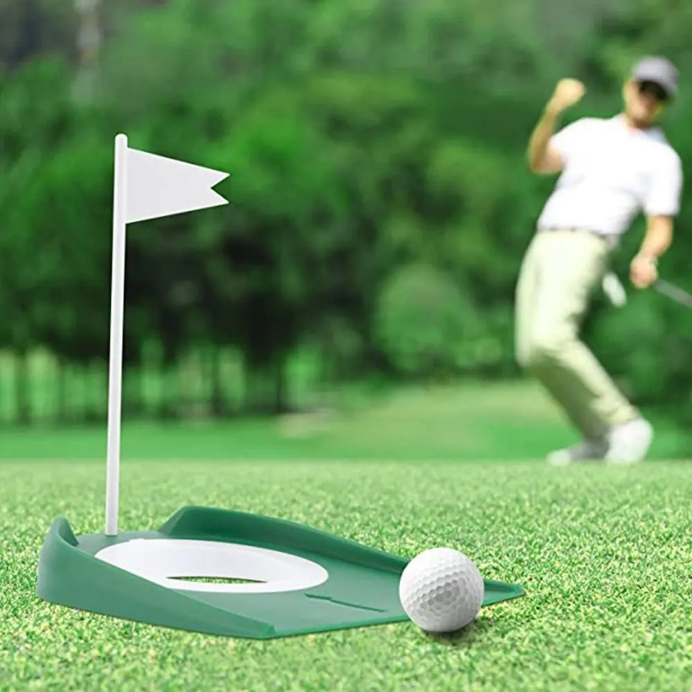 Taza de Putting de Golf con bandera de agujero, disco de Putter desmontable para entrenamiento de Golf en interiores, taza de regulación de entrenamiento de Golf - imagen 4