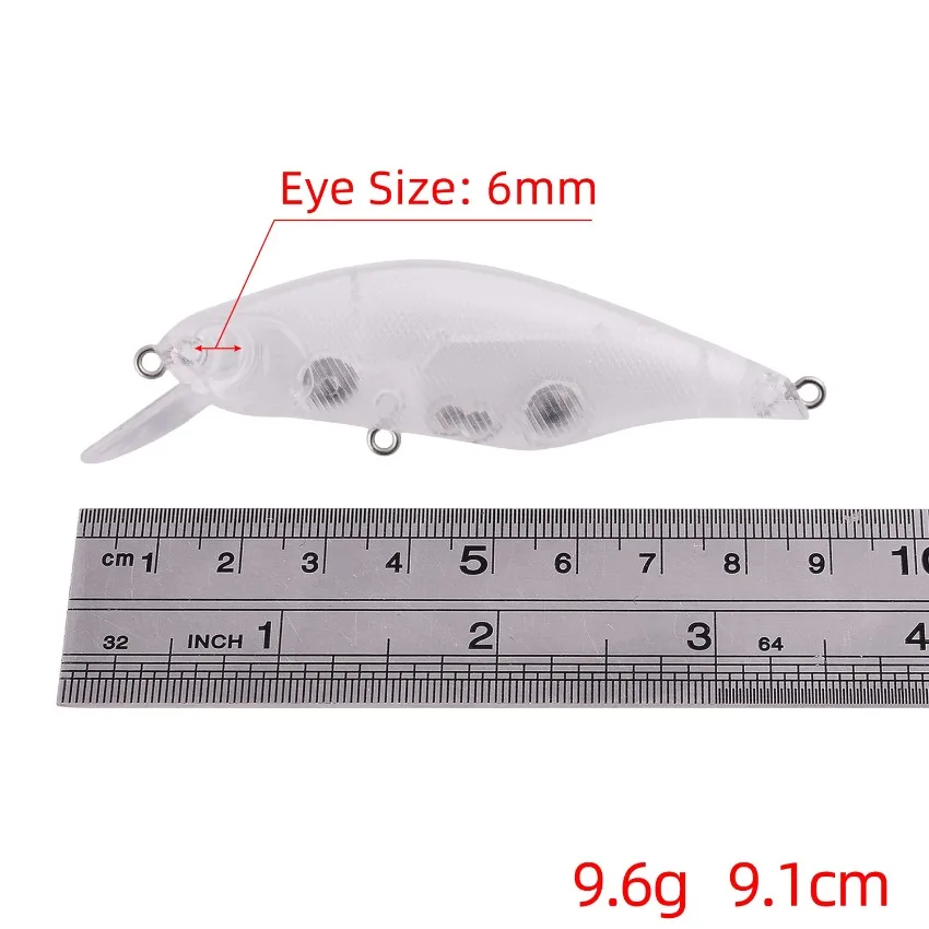 20 piezas 9,6g 9cm señuelos en blanco transparentes sin pintar señuelos Crankbait cuerpos pesca Wobbler peces duros wobbler Artificial - imagen 2