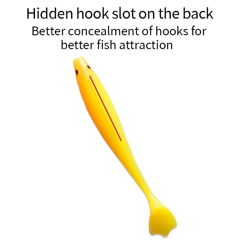 Señuelo de pesca con cola en T, cebo suave de rana y Palma, gancho con manivela, perca de pesca, Boca de pescado mandarín, 95mm, 6G, 75mm, 3G - imagen 4