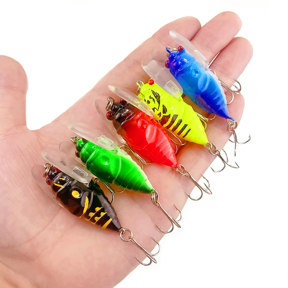 Señuelo de Pesca duro Biónico de Cicada, 1 piezas, 5cm/6g, simulación de pececillos, Wobblers, Crankbait, Pesca de insectos, aparejos de Pesca - imagen 4