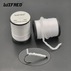 Wifreo-hilo para atar moscas elástico, color blanco, 300D, 600D, fácil envoltura, patrón de salmón y cabeza de acero, Material para atar pesca con mosca