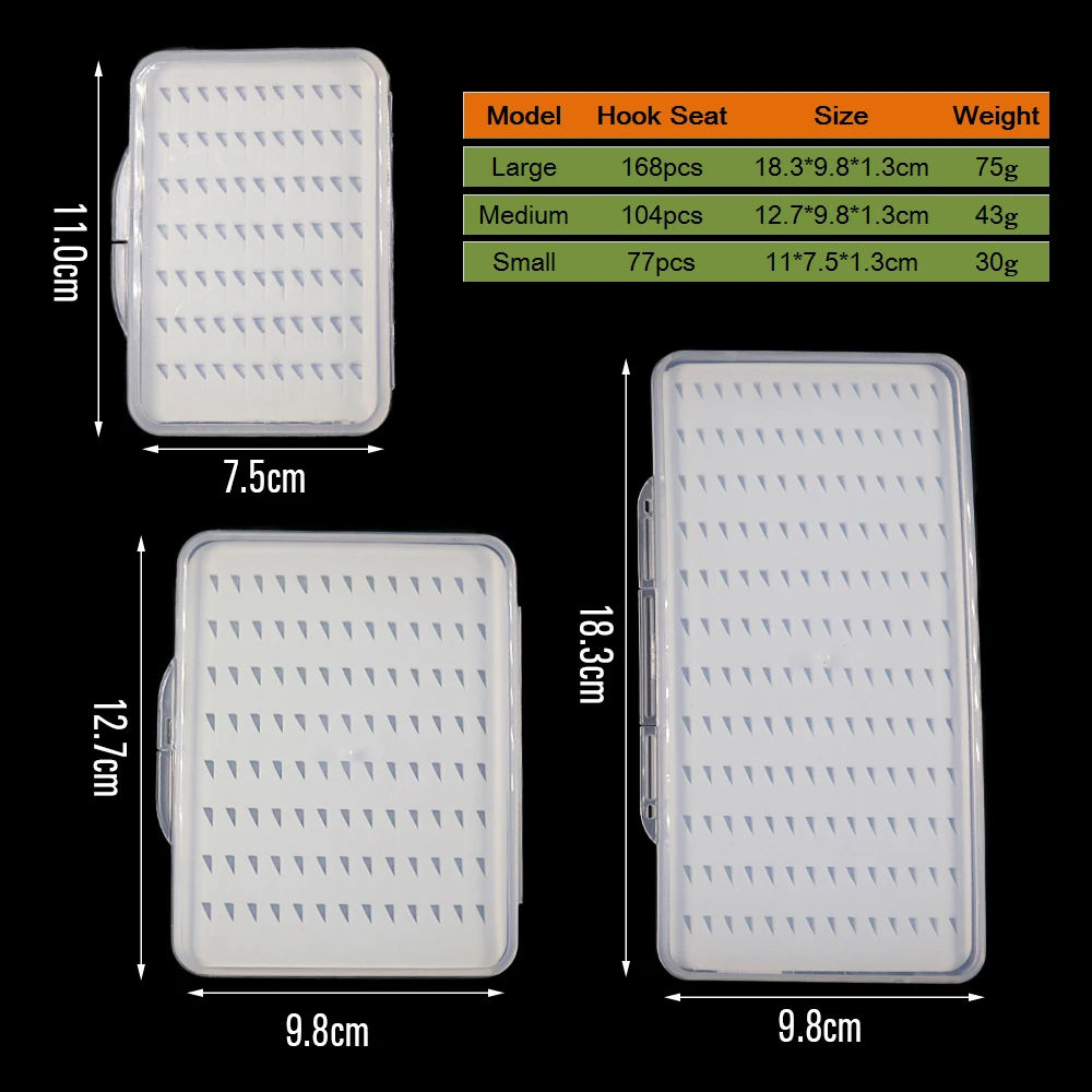 ICERIO, 1 unidad/2 unidades, Micro moscas y medios, Ninfa, caja delgada para moscas con espuma, caja para señuelos de Pesca con mosca, aparejos de Pesca, tamaño S/M/L - imagen 3